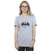 DC Comics Womens/Ladies The Flash Batman Metal Logo Cotton Boyfriend T-Shirt