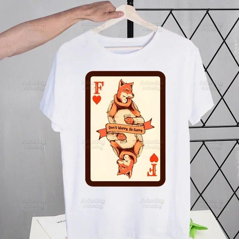 Футболки Furry Harajuku, летние унисекс/женские футболки в стиле хип-хоп с забавным принтом, уличные футболки, топы с короткими рукавами