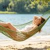Portable Camping Hammock Outdoor with High-Tenacity Suspension Rope Mesh Lightweight Travel Swing Handwoven for Adults & Kids Compact