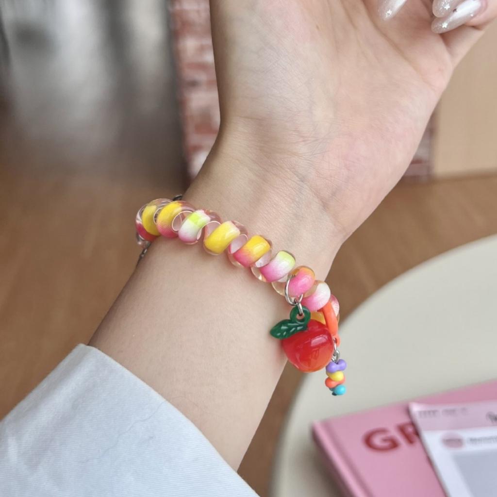 Dopamine Color Elastic Band for Apple Watch iWatch 12 11 10 Ultra SE Phone Cord Braided 38-49mm