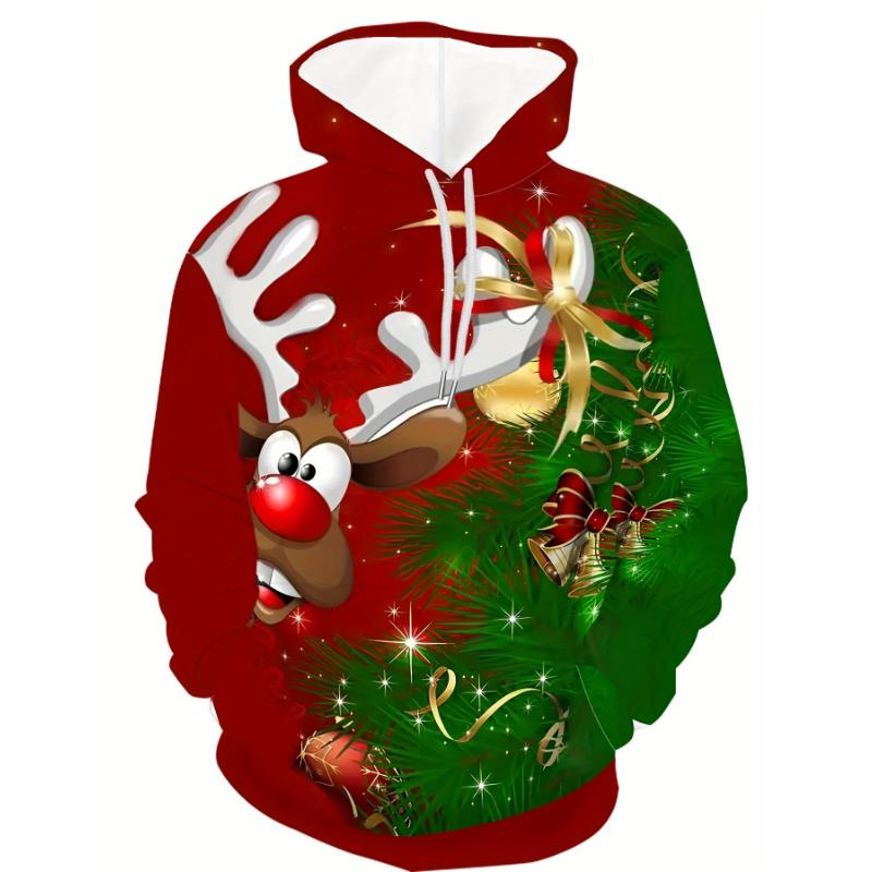 Рождественские худи College 3D для мужчин, толстовка Деда Мороза, близость, Wstring, длинные рукава, уличная одежда, новинка, упадок, 2024