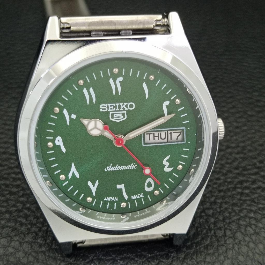 ВОССТАНОВЛЕННЫЕ МУЖСКИЕ ВИНТАЖНЫЕ ЧАСЫ SEIKO 5 AUTOMATIC 6309A ЯПОНИЯ ЗЕЛЕНЫЕ a441345-5