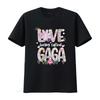 Cute Watercolor Floral Love Being Called Gaga Quote Print Casual T Shirt vintage Washed Stretched Versatile