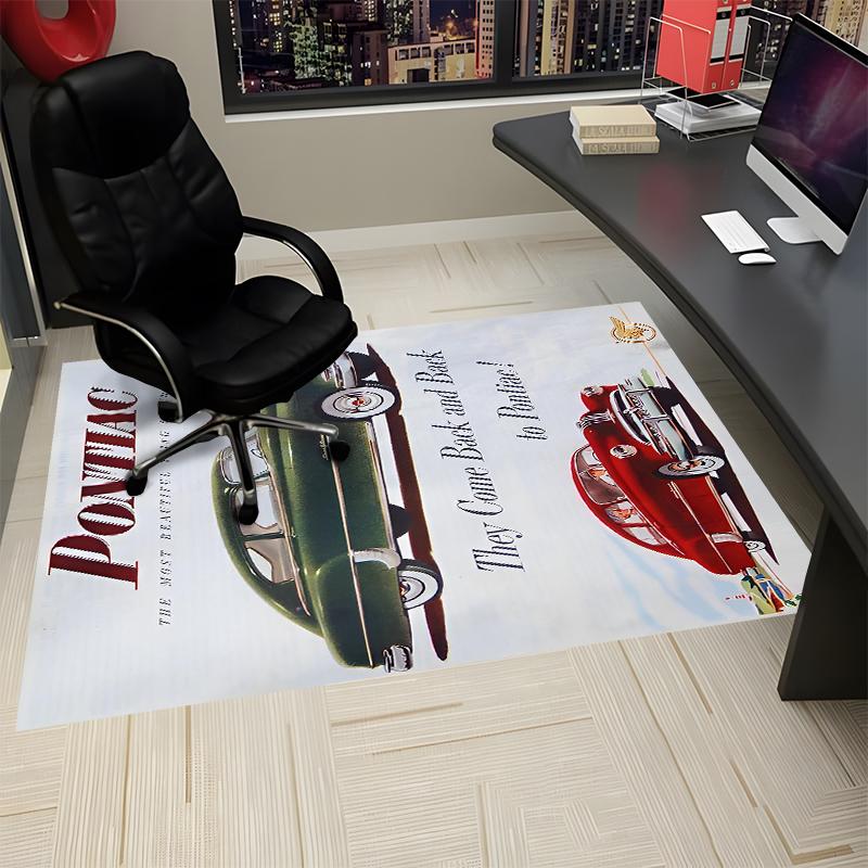 Pontiac Printed Carpet, Rug for Office Chair Living Room Bedroom Kitchen Room Decor Gifts.