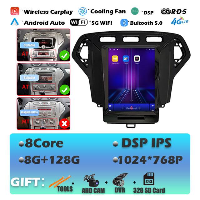 IPS Android 14 для Ford Mondeo 4 2006-2010 Carplay автомобильный радиоприемник мультимедиа видеоплеер навигация GPS стерео