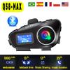 Q58-MAX Мотоциклетный шлем Гарнитура Bluetooth Светодиодная подсветка Двойная 500 м IP65 Водонепроницаемая Стерео FM-радио Интерком