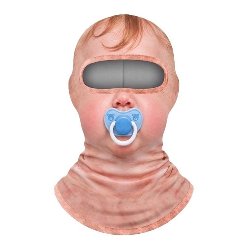 3D Printed Old Man Balaclava Ski Mask Full Coverage Breathable Funny Face With Eye Hole Stretch Fabric