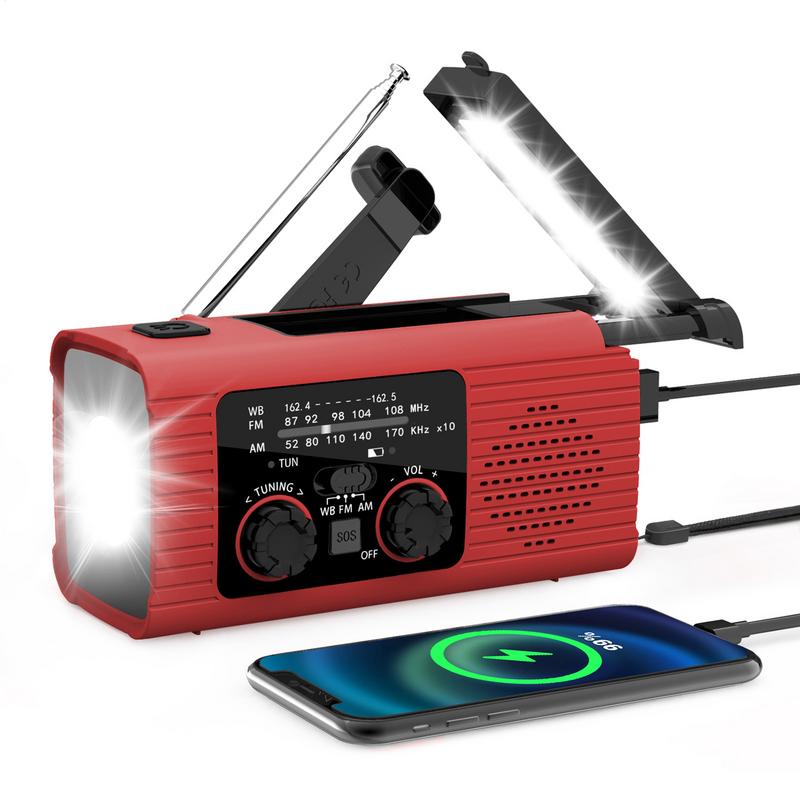 Solar Hand Crank Radio AM/FM/NOAA Hand Crank Radio Battery Powered SOS Alarm Radio 3 Way Charging Survival Radio Power Banks