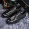 Men's British Style Genuine Leather Python Pattern Wedding Shoes Business Formal Dress Shoes