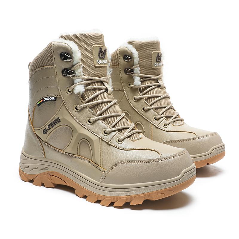Thick Plush Lined Mens Winter Snow Boots Thick Platform Warm Non Slip Outdoor Waterproof Ankle Boots for Cold Weather Walking