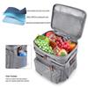Double Deck Lunch Tote Bag Expandable Thermal Lunchbox Insulated Lunch Pail with Shoulder Strap for Work Office Camping Travel