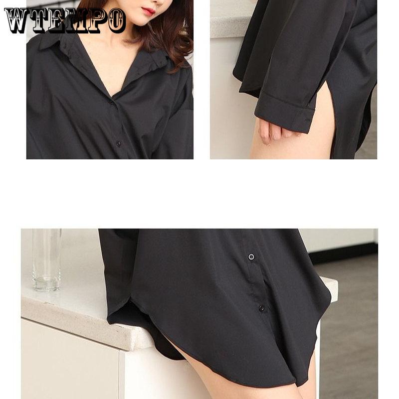 Women Blouses Spring Long Sleeve Black Chiffon Shirt with Belt Ladies Loose All-match Fashion Chic Casual Simple Tops