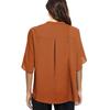 Yousheng Women Tops V-Neck Button Decor Half Sleeve Chiffon Blouse Solid Color Loose Fit Breathable Shirt Tops Daily Wear