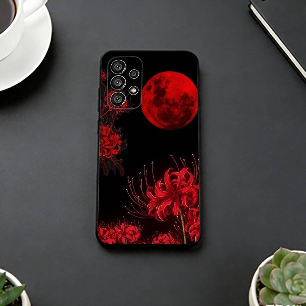 Красный Паук Лилия L Чехол для Телефона Для Samsung S25,S24,S21,S22,S23,S30,Ultra,S20,Plus,Fe,Lite,Note,10,Черная Крышка