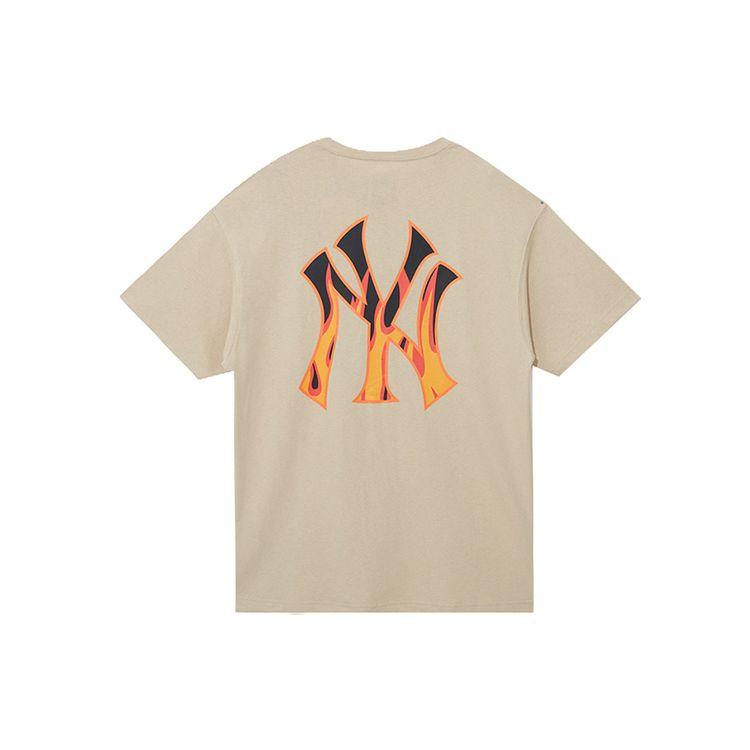 New Era MLB Серия SS22 Нью-Йорк Янкис Фольгированный Логотип Футболка с Коротким Рукавом Унисекс Топы Хаки 12877376