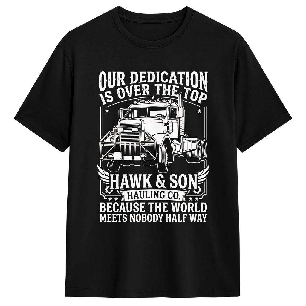 Harajuku T Shirt Hawk And Son Hauling Company Cotton Tshirts Novelty Tshirt For Unisexs Summer Y2k Classic Short Sleeve Top Tees