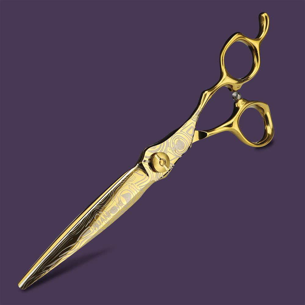 XUANFENG 7-дюймовые золотые парикмахерские ножницы Barber 440C для стрижки и филировки