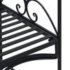 Garden Bench Black 121 x 48 x 200 cm Steel