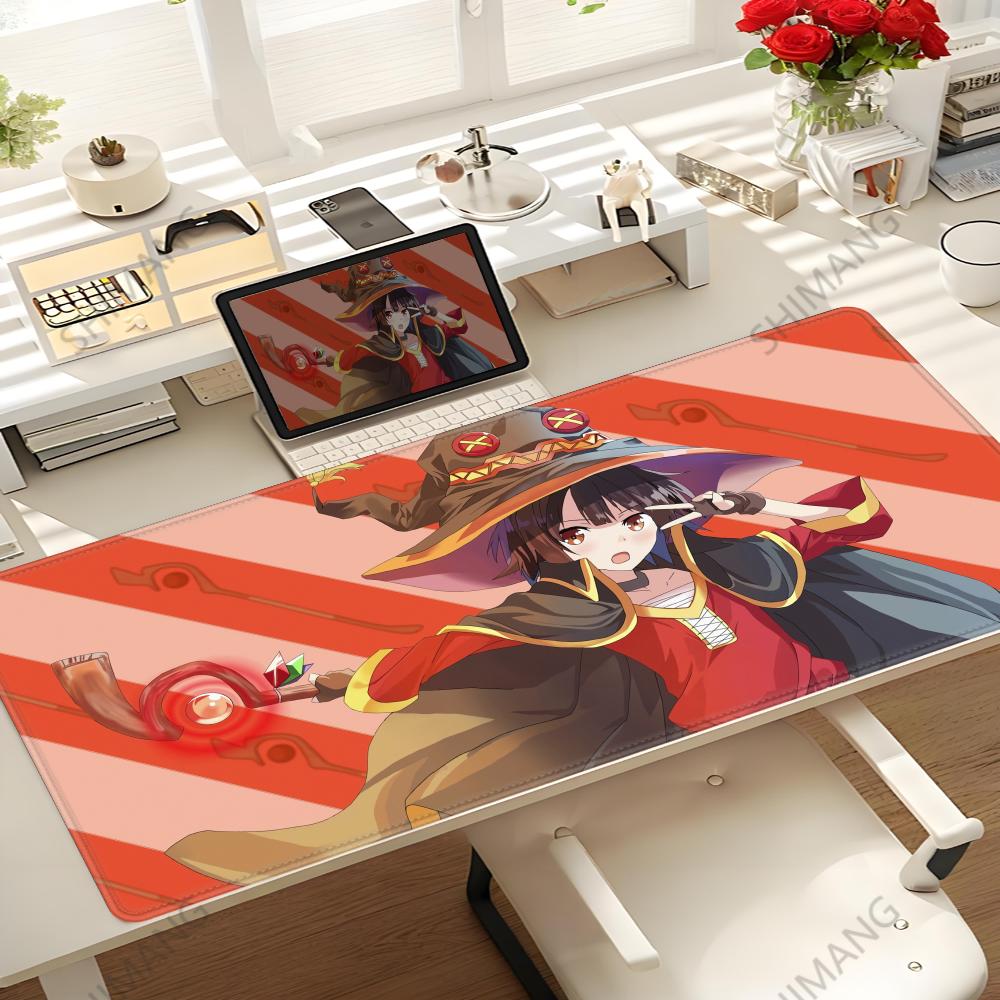 KonoSuba Мегумин XXL коврик для мыши Аниме Компьютерный коврик xmm Игровые аксессуары Кавайный коврик для мыши Большой Padmouse Клавиатура Deskmat