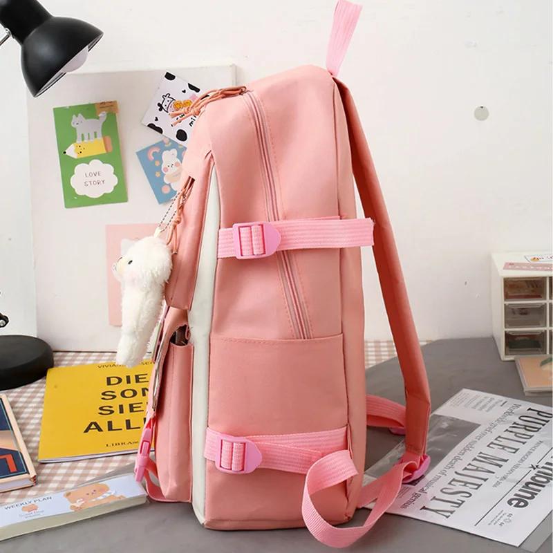 5 Piece Set School Bags for Teenagers Fashion Women Men Backpack Student Waterproof Oxford School Backpack Mochilas Rucksacks
