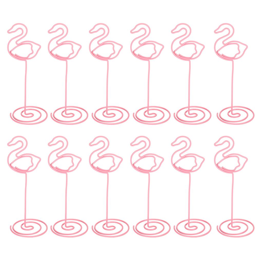 12 шт. фотозажим в виде лебедя с основанием из железной проволоки для настольных карточек, товаров для дома, бизнеса и рукоделия