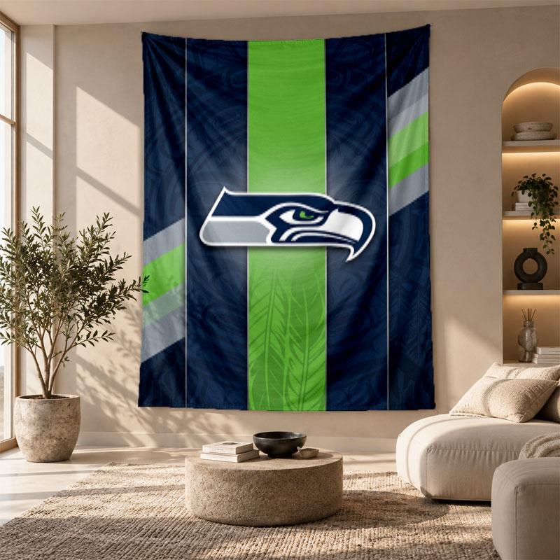 Decorative Tapestry,Seattle Seahawks Printed Wall Art, Lightweight Wall Hanging For Bedroom Background