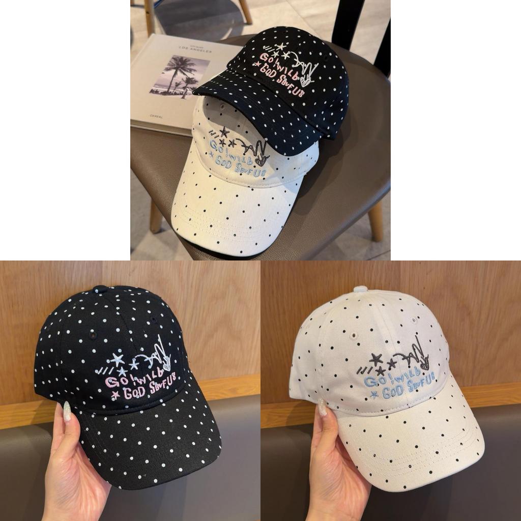 Style Dot Embroidered Dad Hat With Sunshade And Letter Pattern For Unisex Daily Use