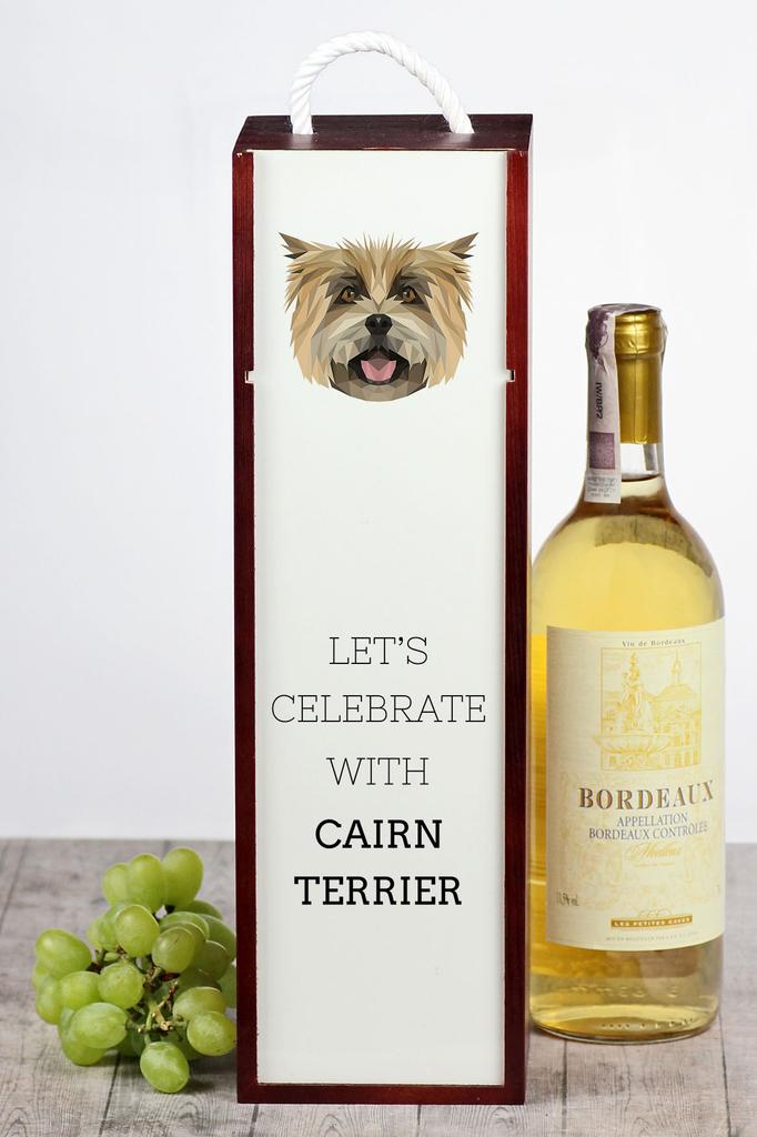 Cairn Terrier - Geometryczne Pudełko Ze Zdjęciem I Napisem Na Wino Marki Art-Dog