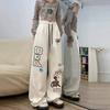 Повседневные женские спортивные штаны в корейском стиле с граффити, свободные спортивные штаны в стиле хип-хоп для танцев, удобные брюки для женщин