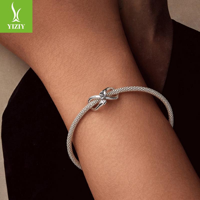 Eternal Convention Beaded S925 Silver Infinity Eight Character Symbol Source Factory Versatile Diy Bracelet Accessories