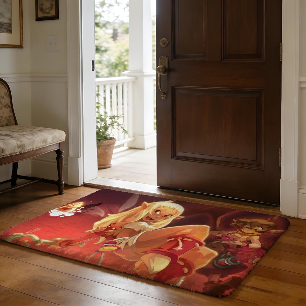 Floor Mat Soft Flannel Rug Non Slip Absorbent Mat for Bathroom Bedroom Home Decor Game D Dofus