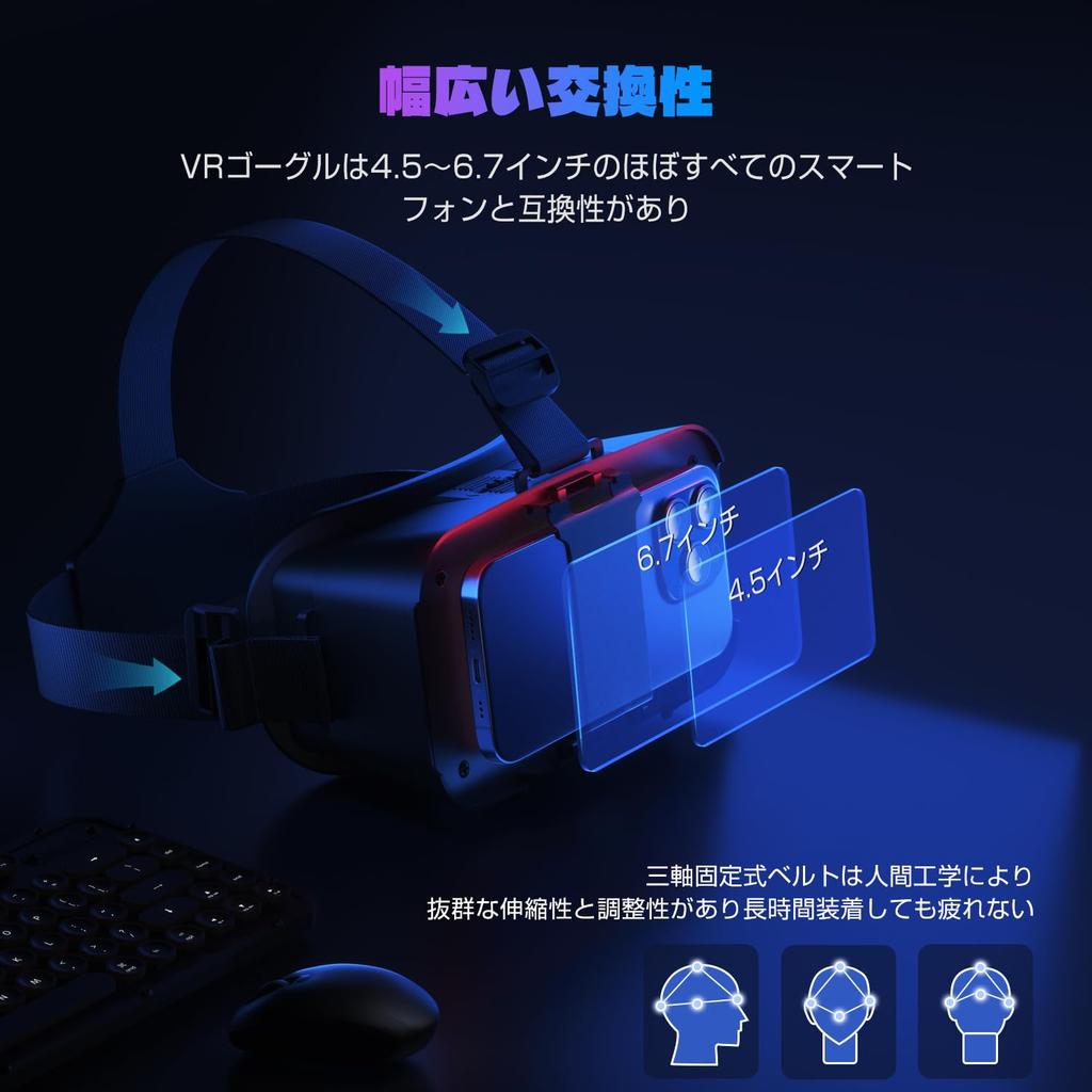 Upgraded VR Binoa VR Goggles for Viewing 3D 1080P Aspheric Glasses Blue Light Focal Length Interpupillary Distance Good Heat Compatible with Inch