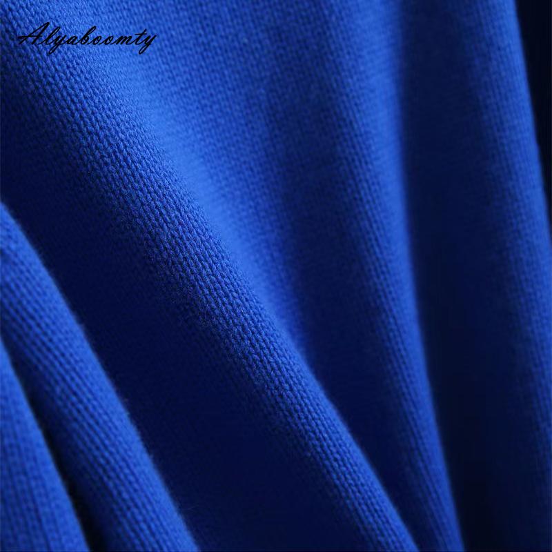 Корейский модный осенне-зимний женский повседневный свободный свитер с высоким воротником, синий, бежевый, зеленый, вязаный пуловер