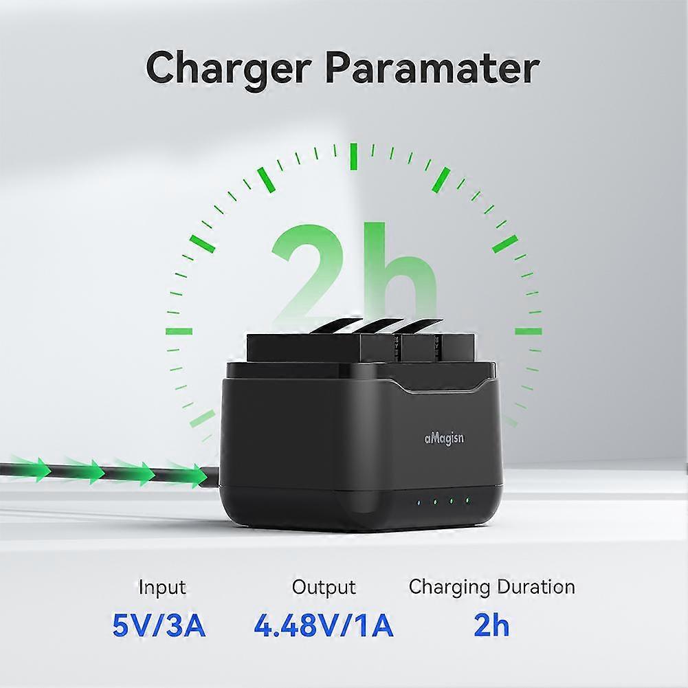 Battery Charger ChargingStand Storage Compartment Accessory for Insta36 AcePro2