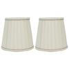 Fabric Lampshade Beige Silver Edge Craft European Style Simple Lamp Shade for E14 Screw Candlestick