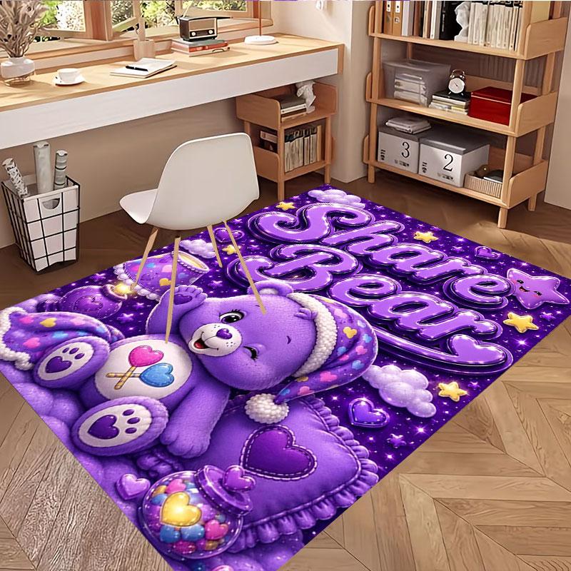 Care Bears Print Rug, Washable Floor Carpet, For Entryway Dorm Laundry Room Office Study, Home Decor Birthday Christmas Gift