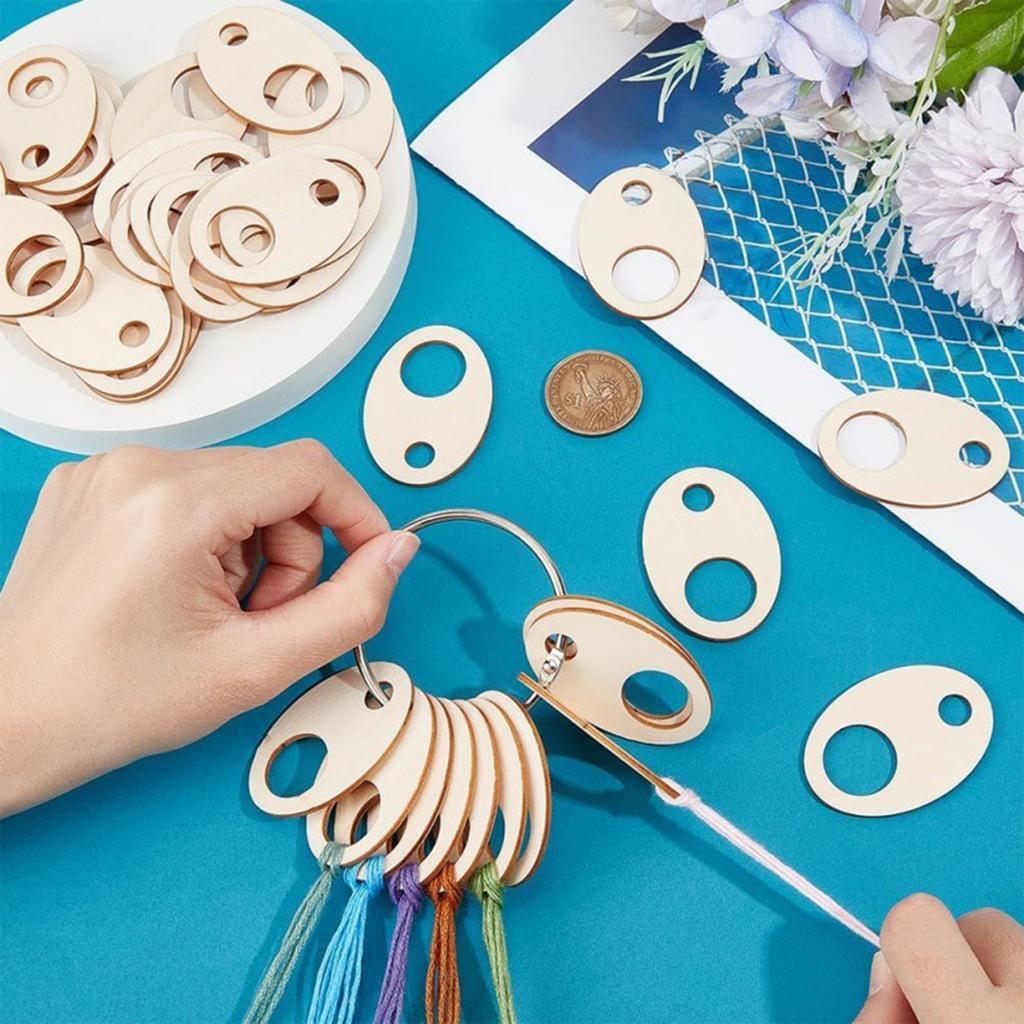 50 шт. Овальные органайзеры для мулине, органайзер для ниток для вышивания крестом, деревянные органайзеры для мулине