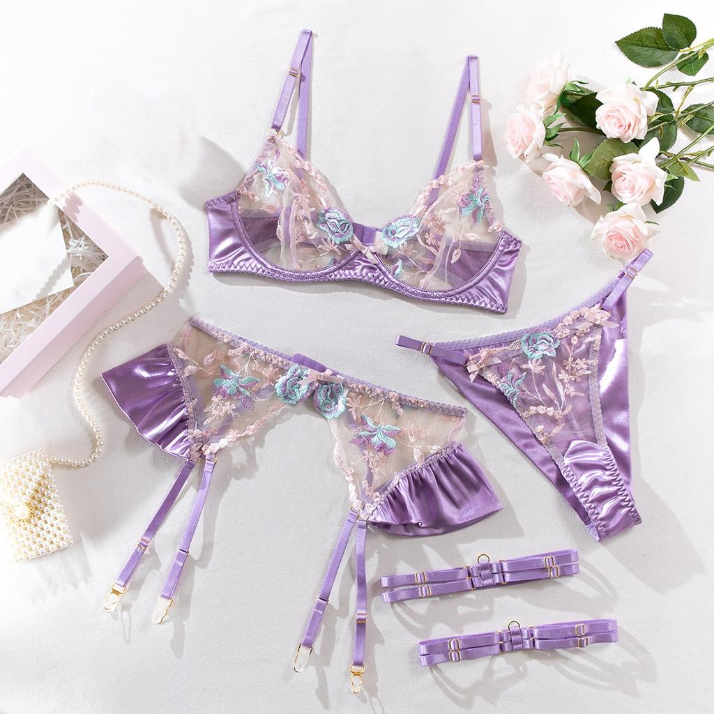 Сексуальное нижнее белье Gathers Sexy Deep V Bow Боковой разрез Slim Fiting Suspender Nightgown