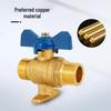 All-Copper Ball Valve with Seat, Full Bore, Double Male Threads, for Water Heater & Tap Water Pipes, 1/2" & 3/4" Equal Diameter.
