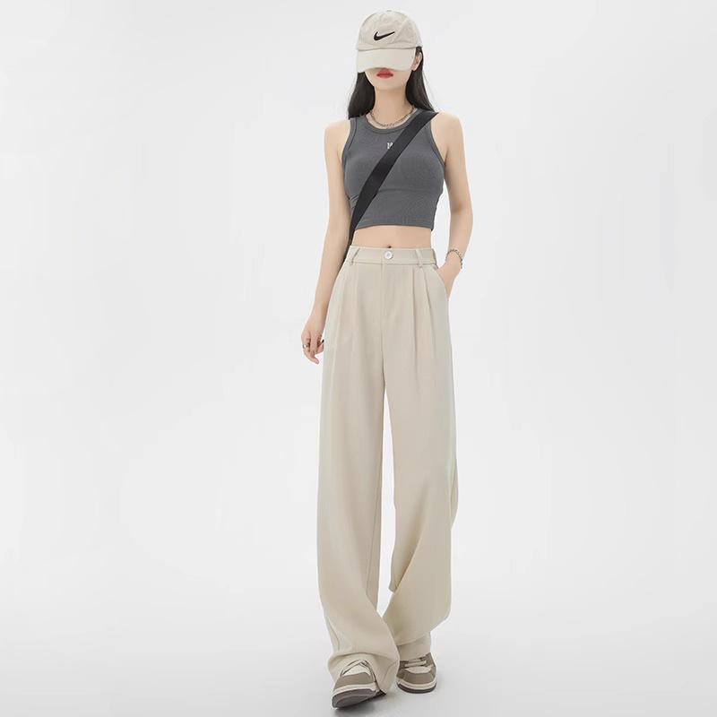 Костюм повседневные брюки женские с высокой талией драпированные прямые узкие широкие брюки