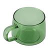 Прозрачная кофейная кружка 250 мл, боросиликатная кружка, стеклянная кружка для чая, воды, молока, с ручкой, зеленая