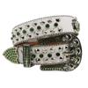European And American Rivets Skull Rhinestone Inlaid Belt High-End Pin Buckle Full Of Diamonds Sequins Hip-Hop Decoration Nightclub Belt Women