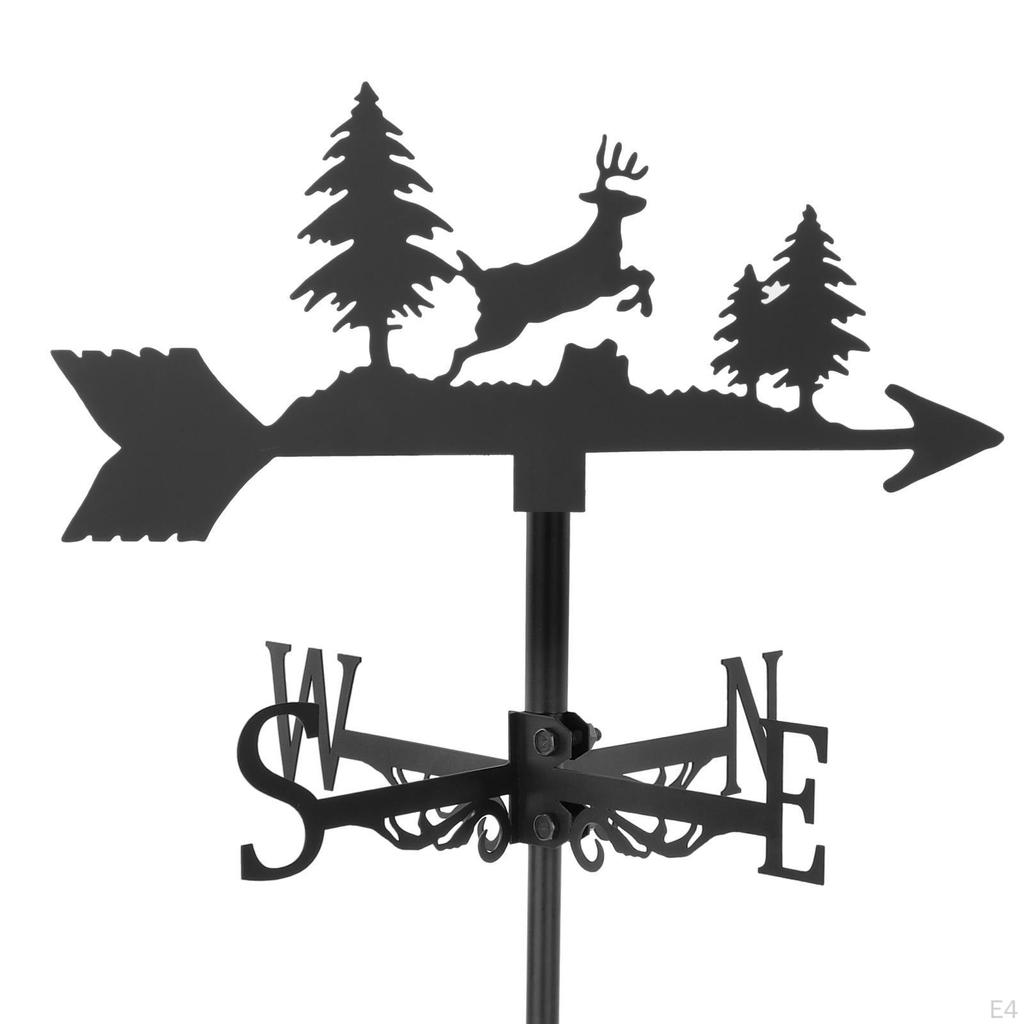 Креативный флюгер, садовая стойка, комплект индикатора направления ветра, уличный железный кронштейн для крыши