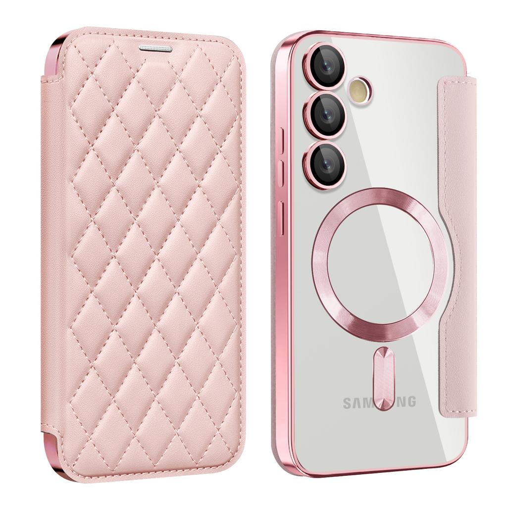 Магнитный кожаный чехол-кошелек для телефона Samsung S22 S23 S24 S25 plus Ultra A55 A35 A16 A05 с откидной крышкой и беспроводной зарядкой, держатель для карт Magsafe