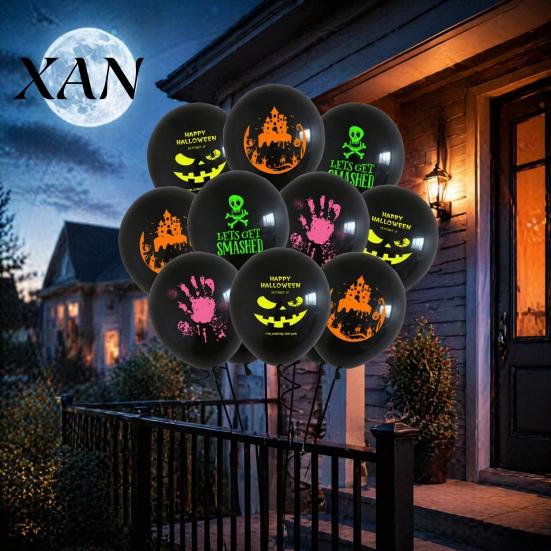 Neon Party Balloons 12PCS Halloween Fluorescent Balloons, Durable Latex Decorations, Glow in The Festive Night Atmosphere Dark Supplies, Spooky