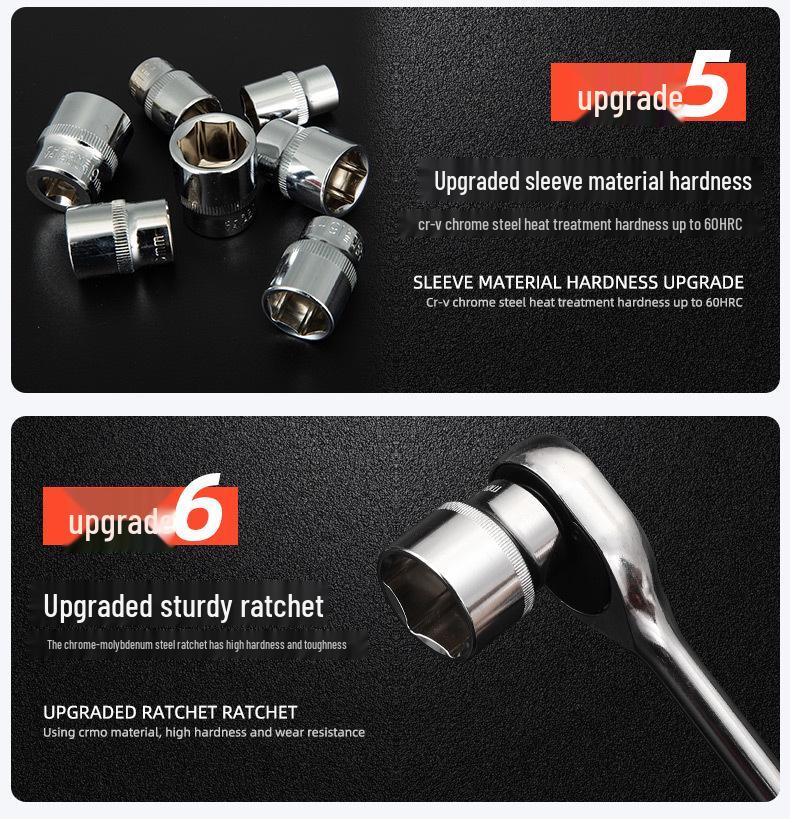 108-Piece Ratchet and Socket Set for Automotive Repair in Dedicated Tool Box