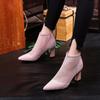 2024 Trendy Boots for Women Summer New Korean Edition Spring and Autumn Mid Heel Mesh Breathable Fashion Sandals for Women