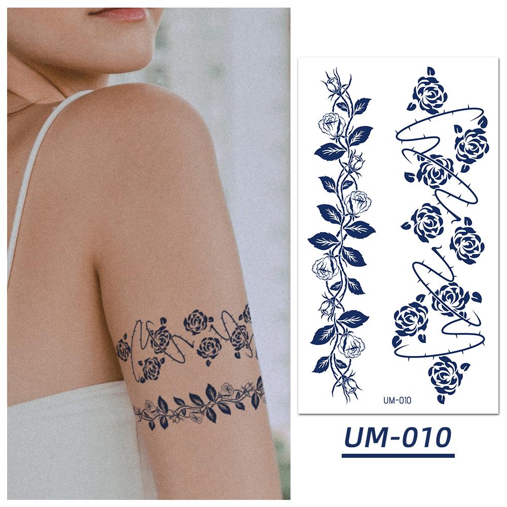 1 Sheets Waterproof Semi Permanent Long Lasting Fake Tattoos Women's Arm Fake Tattoos Herbal