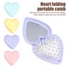 Расческа Love Heart с зеркалом 2-в-1, мягкая щетина, массаж кожи головы, складная портативная антистатическая