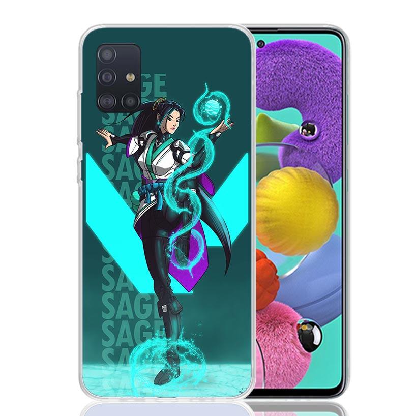 Valorant Sage Phone Case for Samsung Galaxy A52 A51 A50S A12 A22 A32 A72 A10S A30S A31 A71 Note 20 Ultra 10 Plus S10 Galaxy A52